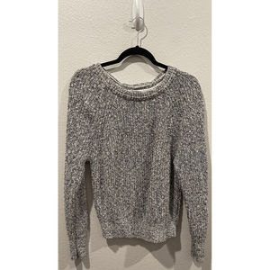 FREE PEOPLE Long Sleeve Crew Neck Knit White Black Sweater